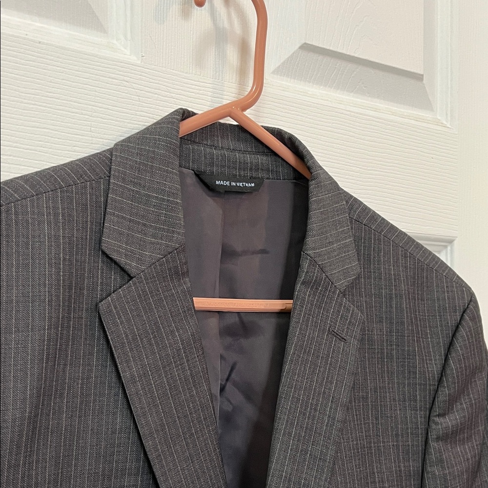 Marc Anthony Dark Gray Striped Blazer suit coat - Picture 5 of 10